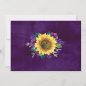 Save The Date Tournesol Rustique Lumières Violet Photo Enregistr (Dos)