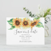 Save The Date Tournesol Rustique Mariage d'aquarelle botanique (Debout devant)