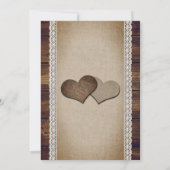 Save The Date Tournesol Rustique Pays Bois Burlap Mariage dentel (Dos)