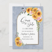 Save The Date Tournesol Rustique Rose Mariage Arch (Devant)