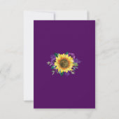 Save The Date Tournesol Rustique violet Floral Mariage géométriq (Dos)