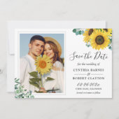 Save The Date Tournesol vert clair Eucalyptus Mariage photo (Devant)