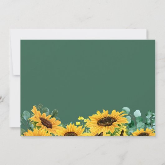 Save The Date Tournesol vert clair Eucalyptus Mariage photo (Dos)