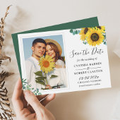Save The Date Tournesol vert clair Eucalyptus Mariage photo