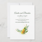 Save The Date Tournesols à l'aquarelle Cadre en feuille d'or fau (Dos)