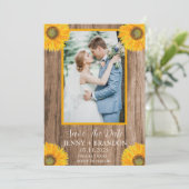 Save The Date Tournesols Élégant Rustique moderne photo florale (Debout devant)