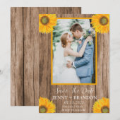 Save The Date Tournesols Élégant Rustique moderne photo florale (Devant / Derrière)