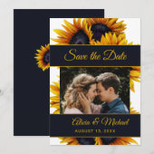 Save The Date Tournesols modernes rustiques élégante photo de ma (Devant / Derrière)