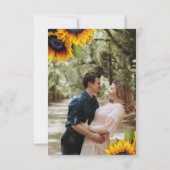 Save The Date Tournesols rose PHOTO Changement de plan mariage (Dos)