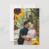 Save The Date Tournesols rustiques PHOTO Changement de plan mari (Dos)