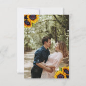 Save The Date Tournesols rustiques PHOTO Changement de plan mari (Dos)