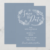 Save The Date Tout âge Anniversaire Rustique Pays Floral (Devant / Derrière)