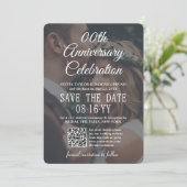 Save The Date TOUT Élégant fête d'anniversaire 2 Photo & Code QR (Debout devant)