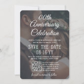 Save The Date TOUT Élégant fête d'anniversaire 2 Photo & Code QR (Devant)