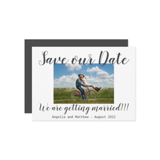 Save The Date Tout Simplement Moderne Nous Nous Marions Photo (Devant/Arrière en situation)