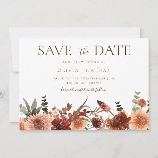 Save The Date Toutes Les Saisons Divine Boho Mariage Enregistrer (Devant)