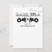 Save The Date Tracteurs Silhouette et Mariage Noir et Blanc à la (Dos)