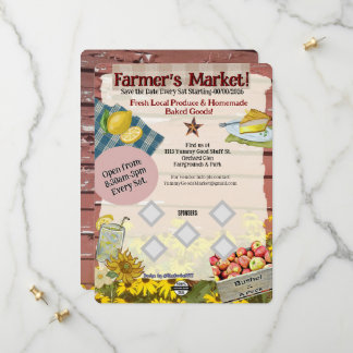 Save The Date Tracts de l'événement du marché des agriculteurs (