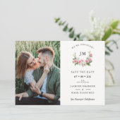 Save The Date Traditional Romantic Pink Floral Orchids Garland (Debout devant)