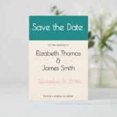 Save The Date Transformative Teal Modern Contemporary Wedding (Debout devant)