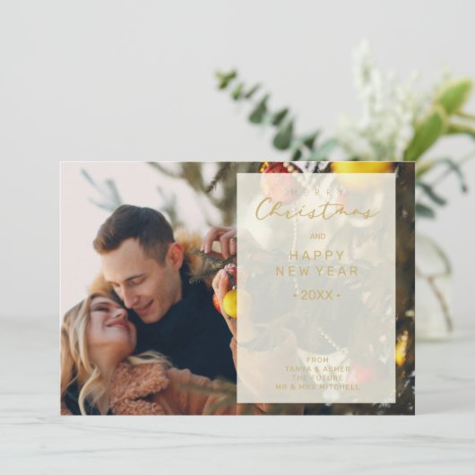Save The Date Transparency Overlay Photo Merry Xmas (Debout devant)
