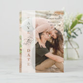 Save The Date Transparency Photo Script Cut Paper Effect Wedding (Debout devant)