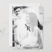 Save The Date Transparent Vellum délicat Initiales Noir Blanc (Dos)