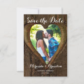Save The Date Tree Heart Photo Mariage rustique Enregistrer la c (Devant)