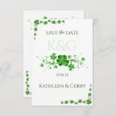 Save The Date Trèfles celtiques irlandais traditionnels (Devant / Derrière)