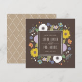 Save The Date Trellis Flower Frame Enregistrer la date - Marron (Devant / Derrière)