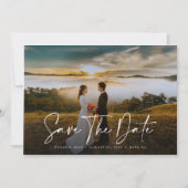 Save The Date Trend Stylish Calligraphie avec photo Enregistrer  (Devant)