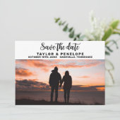 Save The Date Trendy Adventure Travel Wedding Enregistrer la dat (Debout devant)