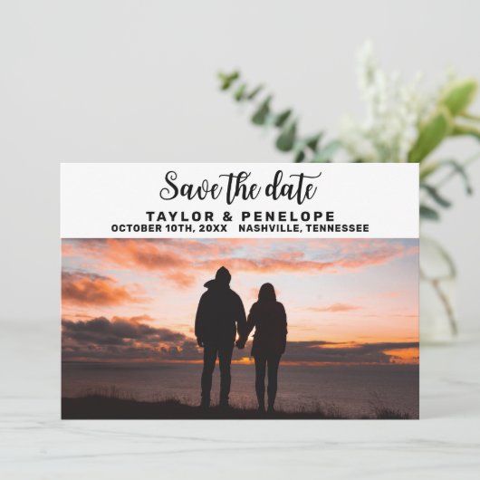 Save The Date Trendy Adventure Travel Wedding Enregistrer la dat (Debout devant)