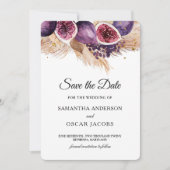 Save The Date Trendy Beauty Figs violets et Pampas (Devant)