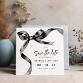 Save The Date Trendy Black Bow Graduation