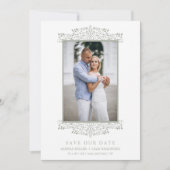 Save The Date Trendy Photo Chic Ornament Sophisticated Wedding (Devant)