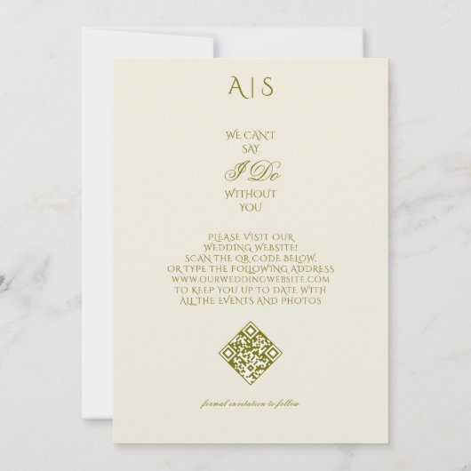 Save The Date Trendy Simple Script Trois Photos Galerie QR CODE (Dos)