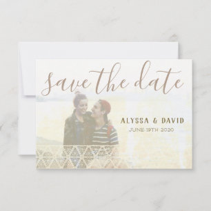 Save The Date Triangles blancs en détresse Photo Enregistrer la