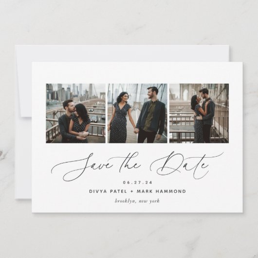 Save The Date Trio élégant | Multiphoto (Devant)