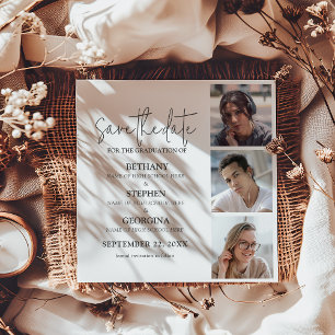 Save The Date Triple Célébration 3 Photo Diplôme