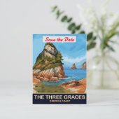 Save The Date Trois Grâces, côte de l'Oregon,  (Debout devant)