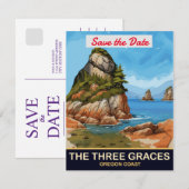 Save The Date Trois Grâces, côte de l'Oregon,  (Devant / Derrière)