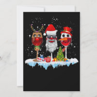 Trois Lunettes De Vin Feux De Noël Santa Hat x