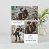 Save The Date Trois Photo et Écriture Moderne Mariage (Debout devant)