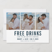 Save The Date Trois photo Plage mariage amusant Enregistrer la d (Devant)