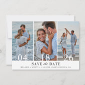 Save The Date Trois photos Collage Mariage Enregistrer la date (Devant)
