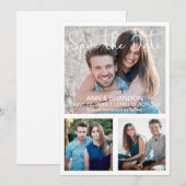 Save The Date Trois Photos Élégantes et Modernes Mariage Écrit à (Devant / Derrière)