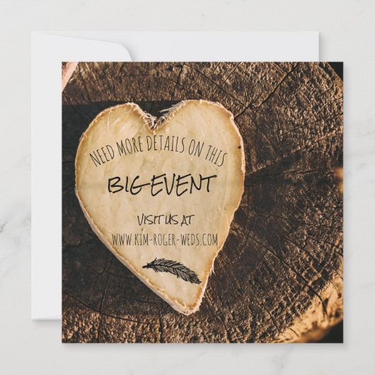 Save The Date Tronc Rustique Boho Tree Enregistrer La Date (Dos)