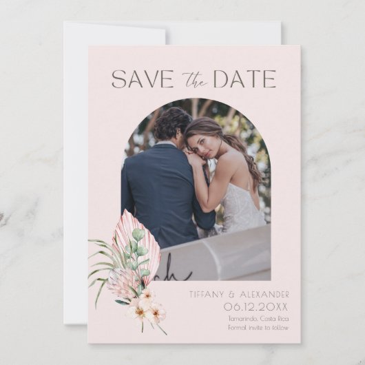Save The Date Tropical Beach Arch Photo Destination Mariage (Devant)