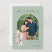 Save The Date Tropical Beach Arch Photo Destination Wedding  (Devant)